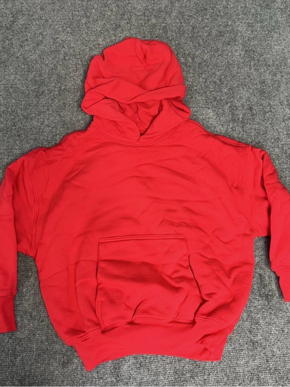 YZY Gap Kids Hoodie Red Double Layer Cotton "Kanye West" Collab - Kids S 5/6